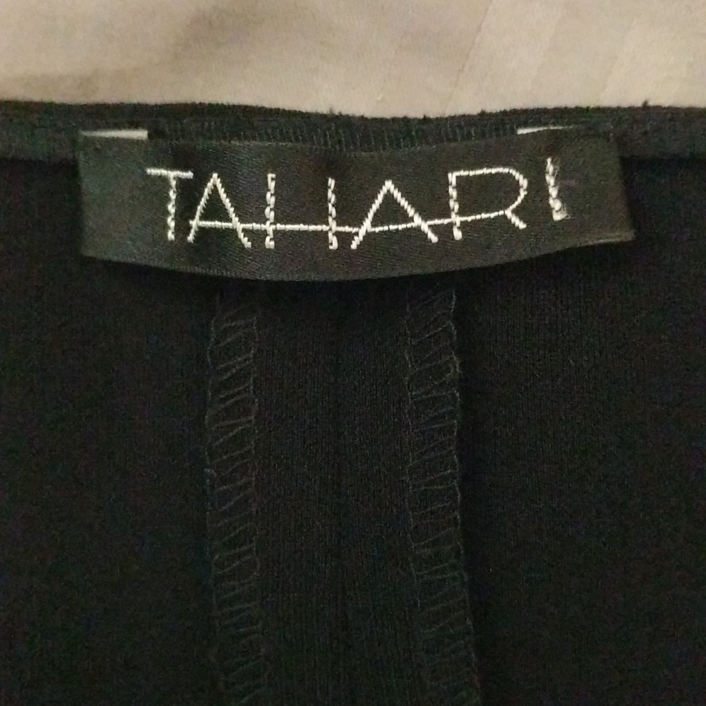 [Tahari] Black Midi Dress Circle Skater Flare - Picture 6 of 8
